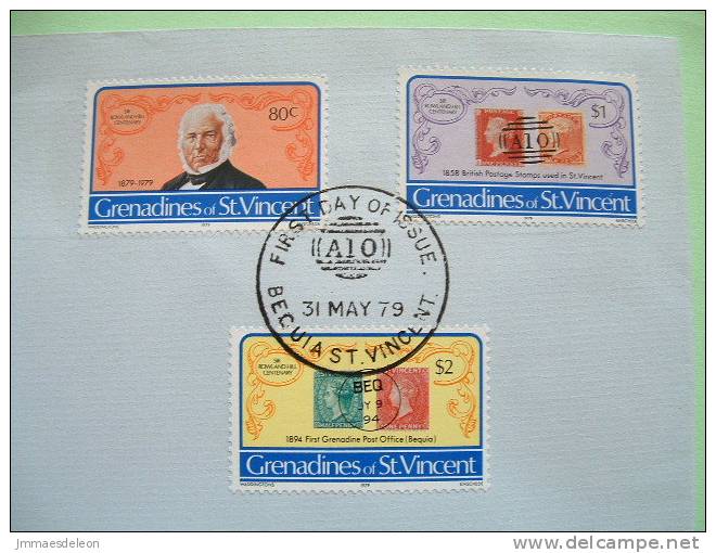 St. Vincent And Grenadinas 1979 FDC Cover - Rowland Hill Stamp On Stamp Penny Black - St.Vincent & Grenadines