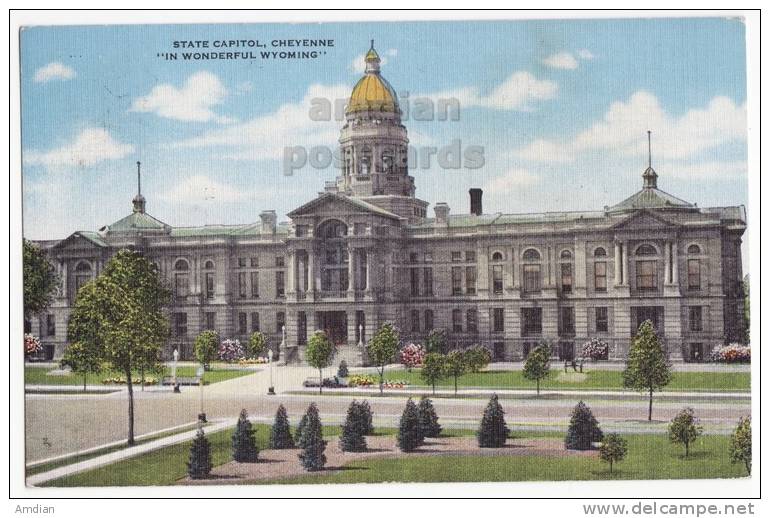 USA, CHEYENNE WYOMING WY, STATE CAPITOL BUILDING  ~1940s Vintage Postcard  [c3258] - Cheyenne