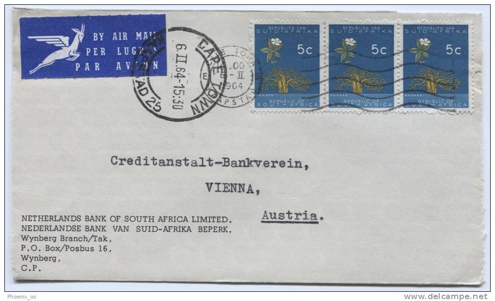 South Africa - CAPE TOWN, 1964. Netherlands Bank, Memorandum Envelope, Air Mail - Used Stamps