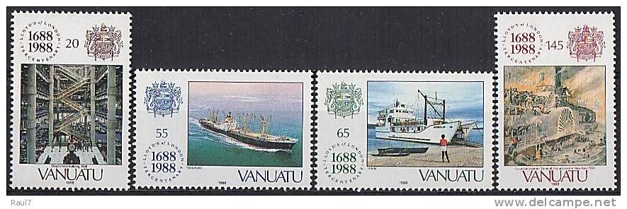 VANUATU // 1988 Tricent De Lloyds, Bateaux // 4 V NEUFS *** (MNH SET) émission Jointe Pleusieurs états - Vanuatu (1980-...)