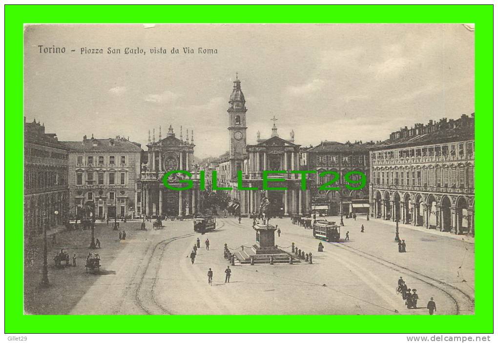 TORINO, ITALIA - PIAZZA SAN CARLO, VISTA DA VIA ROMA - ANIMATED - A.D.T. - - Places & Squares