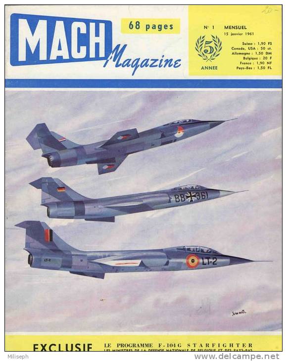 Magazine MACH - N° 1  Janvier 1961 - Incomplet     (2941) - Aviation