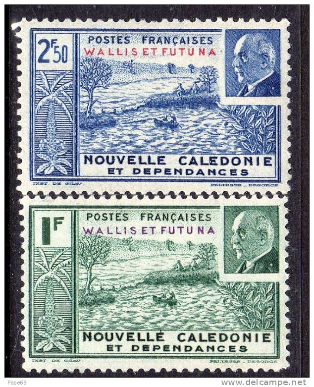 Wallis Et Futuna N° 90 / 91 X Mal Pétain La Paire Avec Trace De Charnière Sinon TB - Neufs