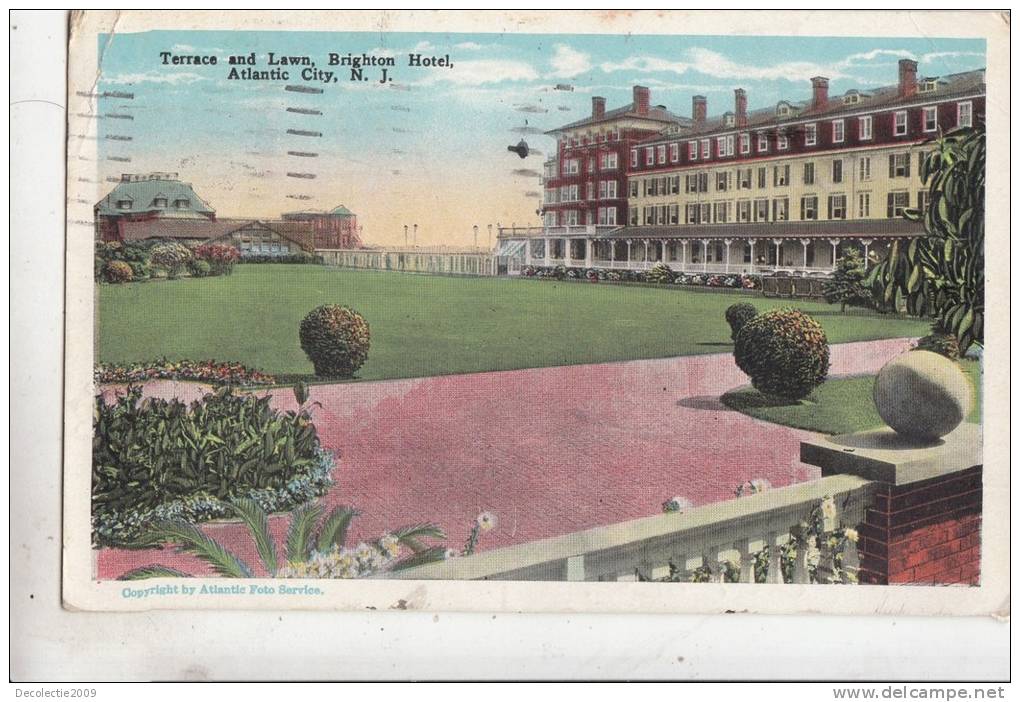 BR45345 Terrace And Lawn Brigton Hotel Atlantic City   2 Scans - Atlantic City