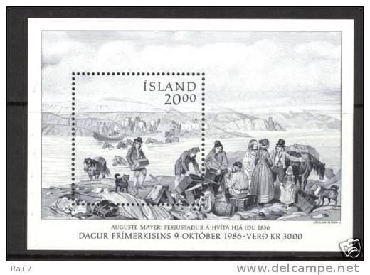 ISLANDE 1986 - Paysage De 1836 - BF Neuf ** (MNH) - Blocks & Kleinbögen