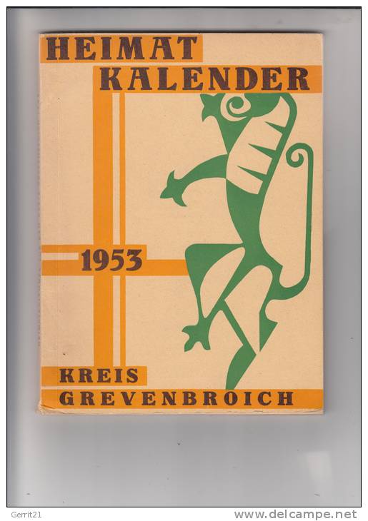 4048 GREVENBROICH, Heimatkalender 1953 Kreis Grevenbroich, Inhalt Gut Erhalten, Einband Mim. Berieben - Grevenbroich