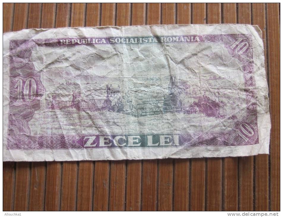 Billet De Banque De La Roumanie Romania—> 10 Zece  Lei Republica Socialista Romania Agriculture élevage - Romania