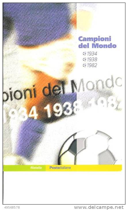 FOLDER FILATELICO ITALIA 2004 - CAMPIONI DEL MONDO DI CALCIO DEL XX SECOLO - - Presentatiepakket