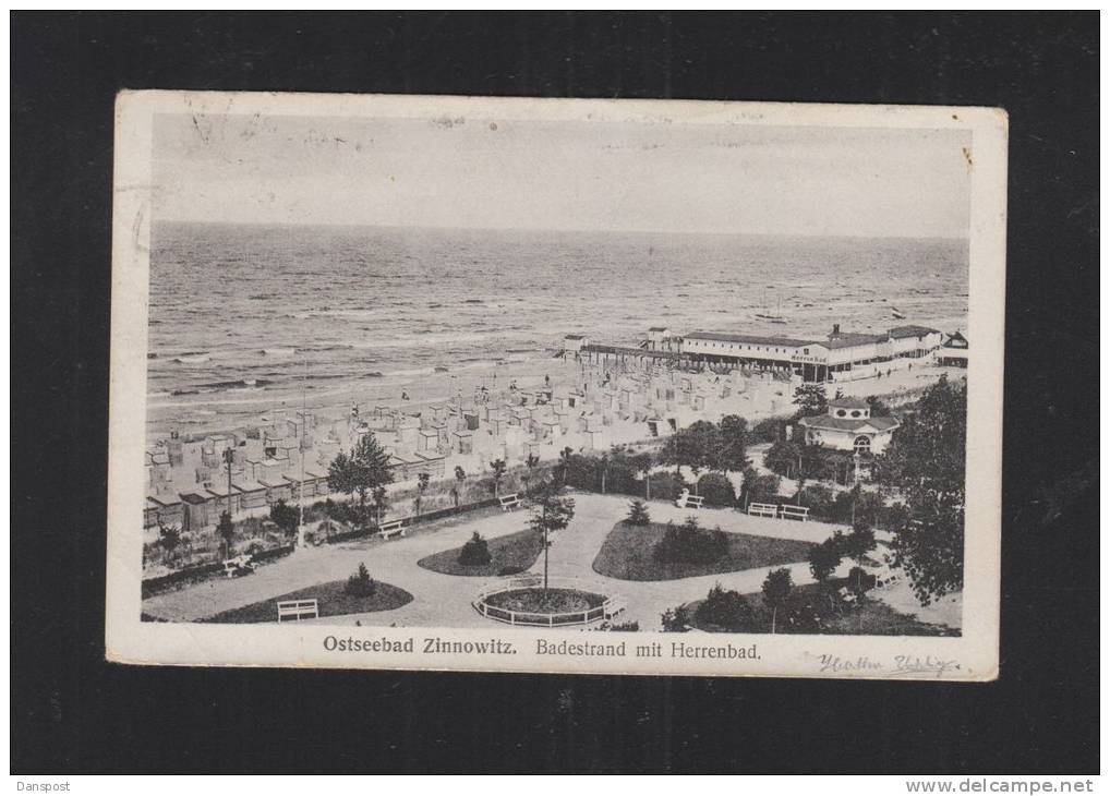 AK Zinnowitz Badestrand Herrenbad 1923 - Zinnowitz