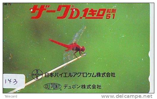 Télécarte Japon * INSECTE LIBELLULE (143)  * DRAGONFLY * Japan Phonecard * LIBELLE Telefonkarte - Autres & Non Classés