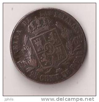 ESPAGNE 1860 Isabel 2 "  Contre Marque " état Superbe - First Minting