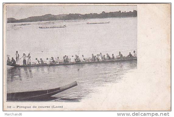 CAMBODGE INDOCHINE VIETNAM LAOS PIROGUE DE COURSE Editeur Mottet & Cie - Laos