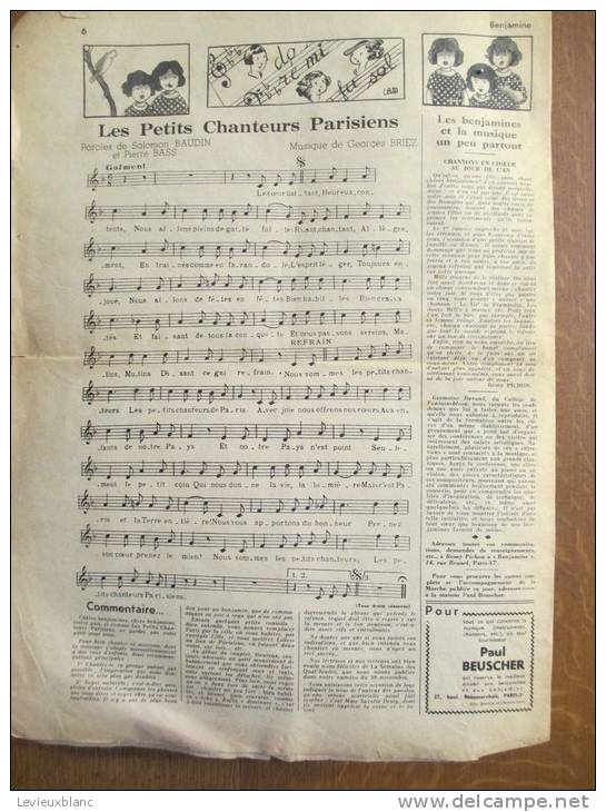 Benjamine/ Le Premier Hebdomadaire D'actualités Pour Les Jeunes Filles  Et Pour Les Petites Filles/1935   BD18 - Autres & Non Classés