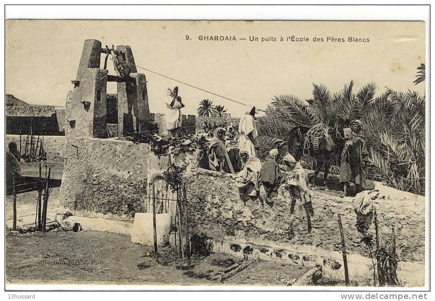 Carte Postale Ancienne Algérie - Ghardaïa. Un Puits à L'Ecole Des Pères Blancs - Ghardaïa