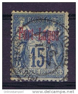 Port-Lagos: Nr 3, Used / Obl  Thin Spot - Oblitérés