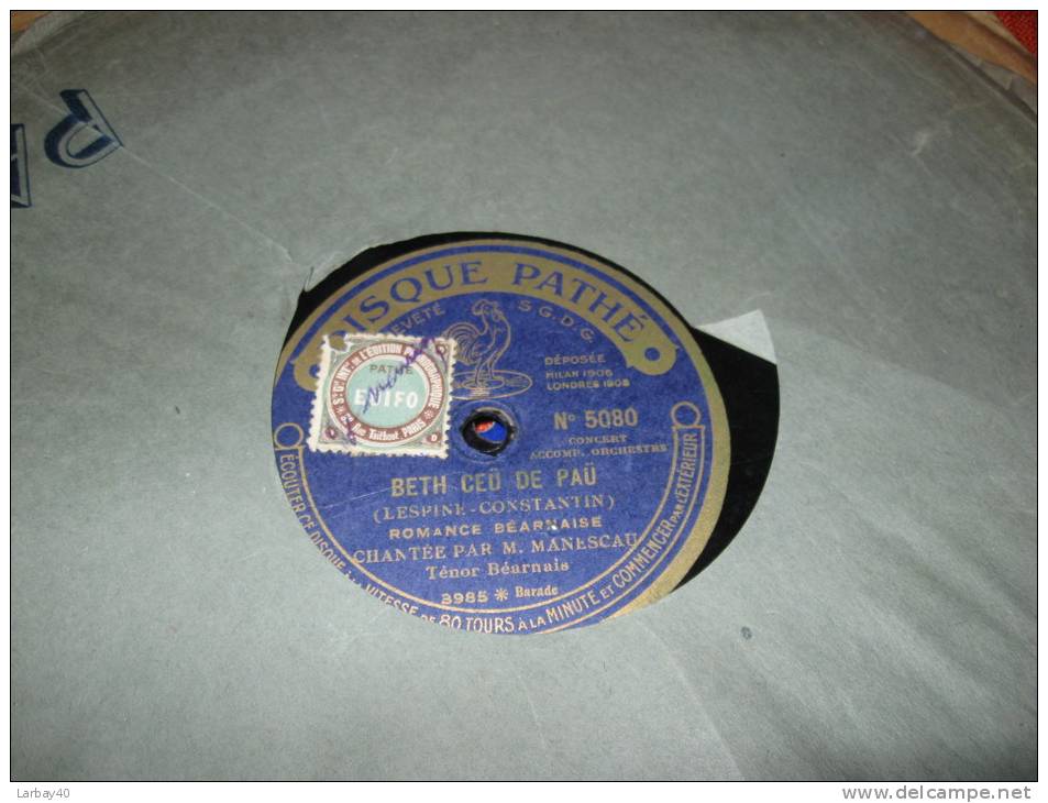 78 Tours Beth Ceu De Pau Romance Bearnaise Manescau - 78 Rpm - Gramophone Records