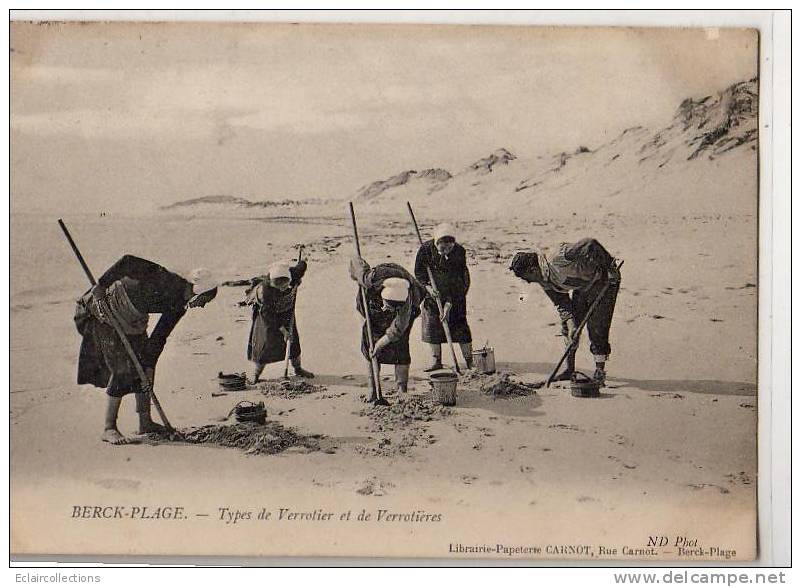 Thème  Pêche A Pieds    62  Berck-Plage  Verrotier Et Verrotiere - Fishing