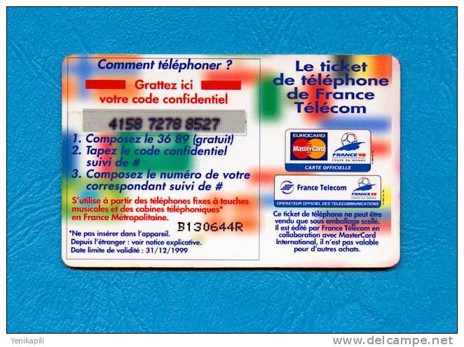 ( 5070 ) - FOOTIX 1 Gardien De But - ( PU 4 ) - Ticket De Téléphone - ( 100F ) - Voir Scan - - FT