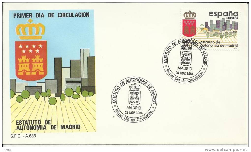 ESPAÑA SPD FDC ESTATUTO DE AUTONOMIA DE MADRID - Covers