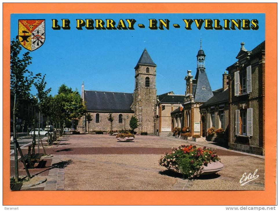 78 LE PERRAY EN YVELINES EGLISE ST ELOI ET LA MAIRIE Citroen Dyanne Blason - Le Perray En Yvelines