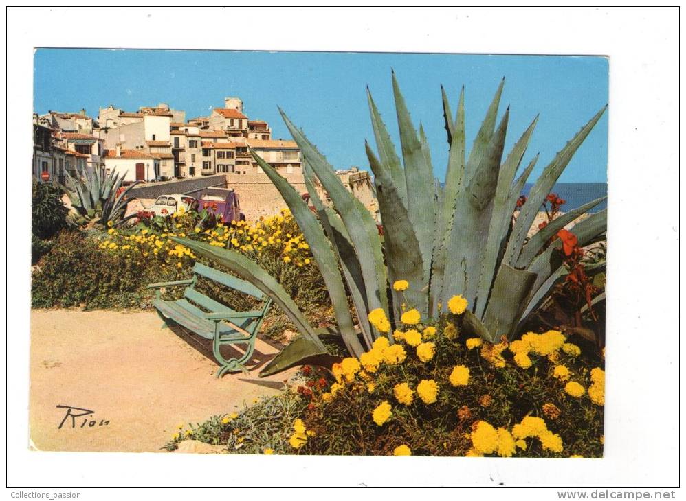 Cp , 06 , ANTIBES , Remparts De La Vieille Ville , Voyagée , Ed : Rion - Antibes - Les Remparts