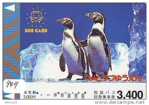 Carte Prépayée Japon * OISEAU MANCHOT  (949) PENGUIN BIRD Japan * Prepaidcard * PINGUIN * - Pingouins & Manchots