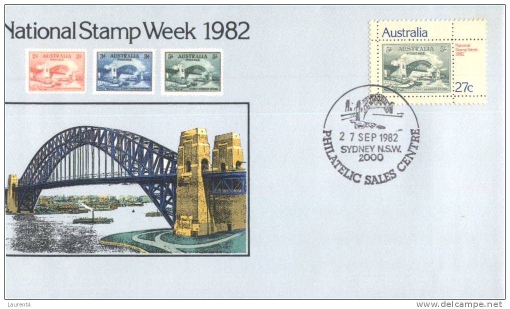 (125) Australian FDC Cover - Premier Jour Australie - 1982 - National Stamp Week - Cartas & Documentos