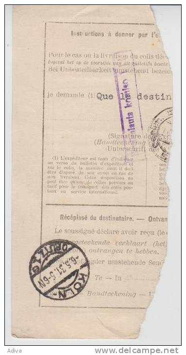 Bulletin D'expedition 05.05.1931Sweveghem: Belgium  Kaunas Lithuania - Covers & Documents