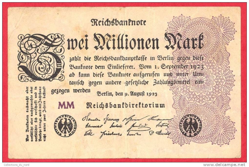 Germany  -  1 Million Marks  - VG/F - Banknote - 1923 / Papier Monnaie - Billet Allemagne - 1 Mio. Mark
