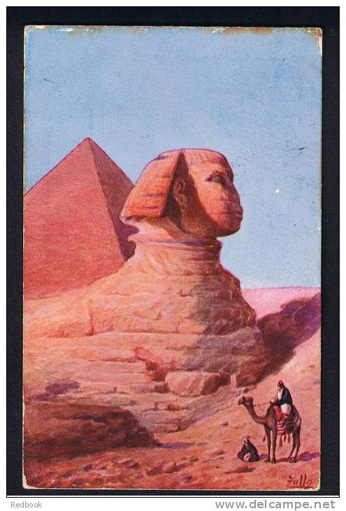 RB 916 -Early Egypt Postcard - Sphinx - 4m Rate To Plymouth Devon UK - Sphinx