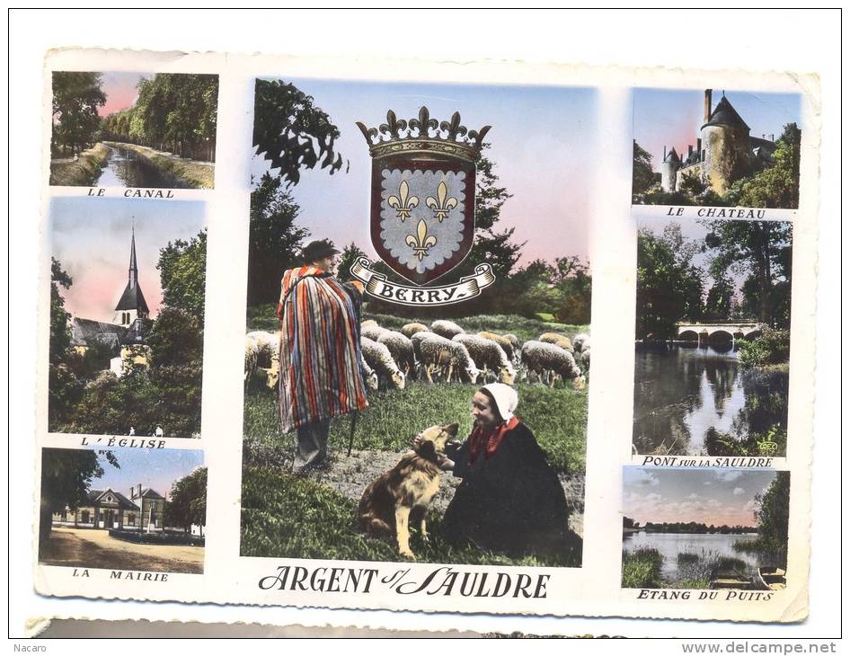 France, Centre, Cher, Berry, Argent Sur Sauldre, La Mairie, L'église, Le Canal, L'Etang Du Puits, Le Pont , Le Château - Argent-sur-Sauldre