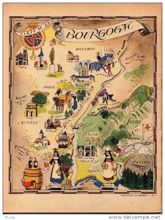 HISTOIRE DE LA BOURGOGNE  - PALUEL MARMONT ET JEAN PICHARD  - COLLECTION PROVINCES DE FRANCE GRUND 1942  - RARE - Bourgogne