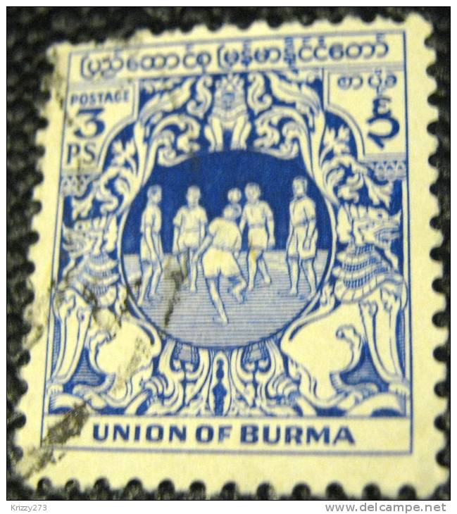 Burma 1949 Boys Playing 3p - Used - Myanmar (Burma 1948-...)