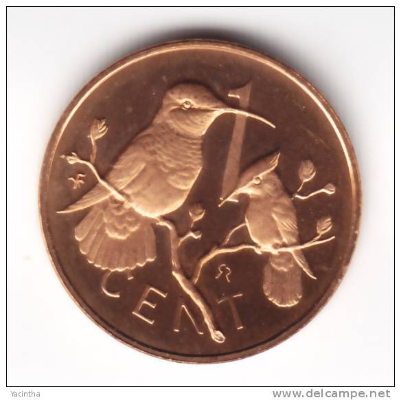 @   British Virgin Island   I Cent 1977  RED BROWN   BIRDS   UNC   (C653) - Colonies