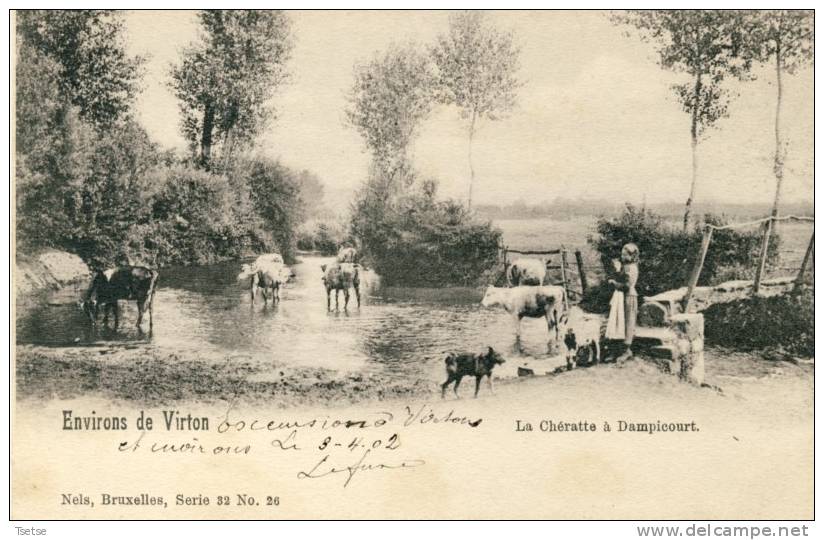 Dampicourt - La Chératte - Vaches S'abreuvant ... - Série Nels ( Voir Verso ) - Rouvroy