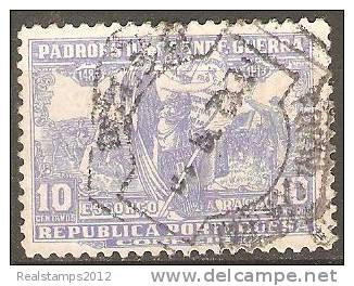 PORTUGAL (IMPOSTO POSTAL E TELEGRÁFICO)  1925  Padrões Da Grande Guerra.  10 C.  Azul  (o)  MUNDIFIL  Nº 15 - Oblitérés