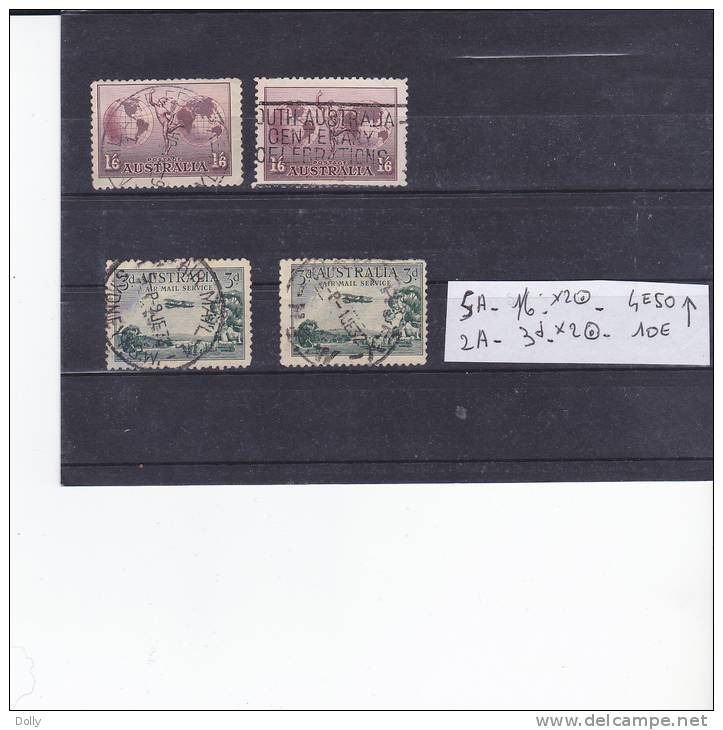 TIMBRE DE L AUSTRALIE OBLITÉRÉ N R 5 A X 2  2 A X 2  COTE 14.5€ - Oblitérés