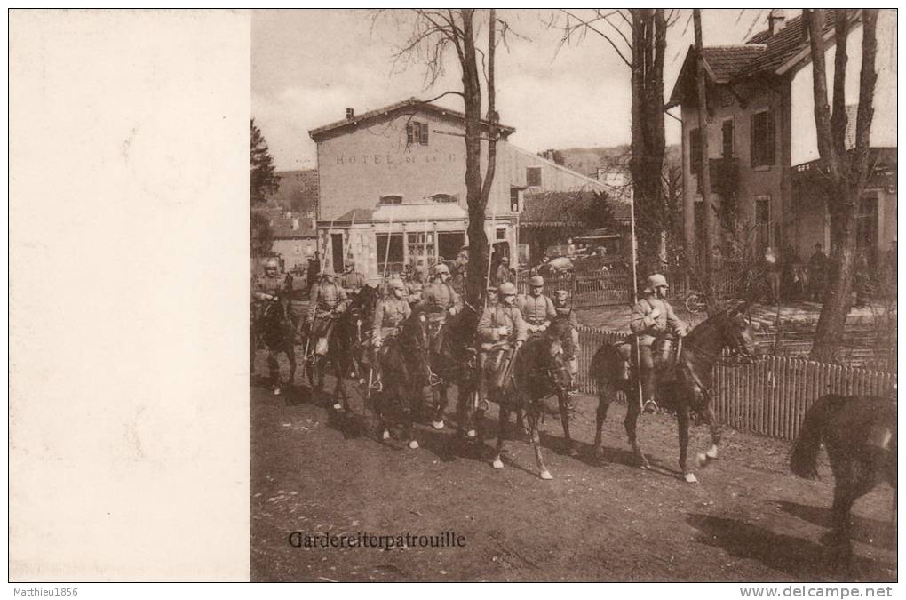 CPA 14-18 CIREY-SUR-VEZOUZE - Patrouille équestre Devant L´hôtel De La Gare (A22, Ww1, Wk1) - Cirey Sur Vezouze