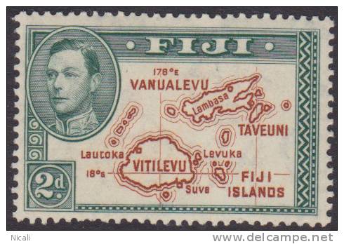 FIJI 1938 2d Map Die I SG 253 HM XU163 - Fiji (...-1970)