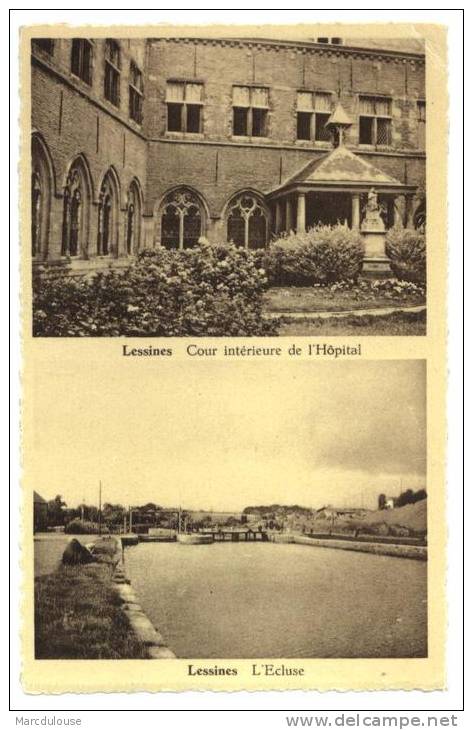 Lessines. Lessen. Cour Intérieure De L'hôpital. L'écluse. Binnenhof Van Het Hospitaal. De Sluis. - Lessen