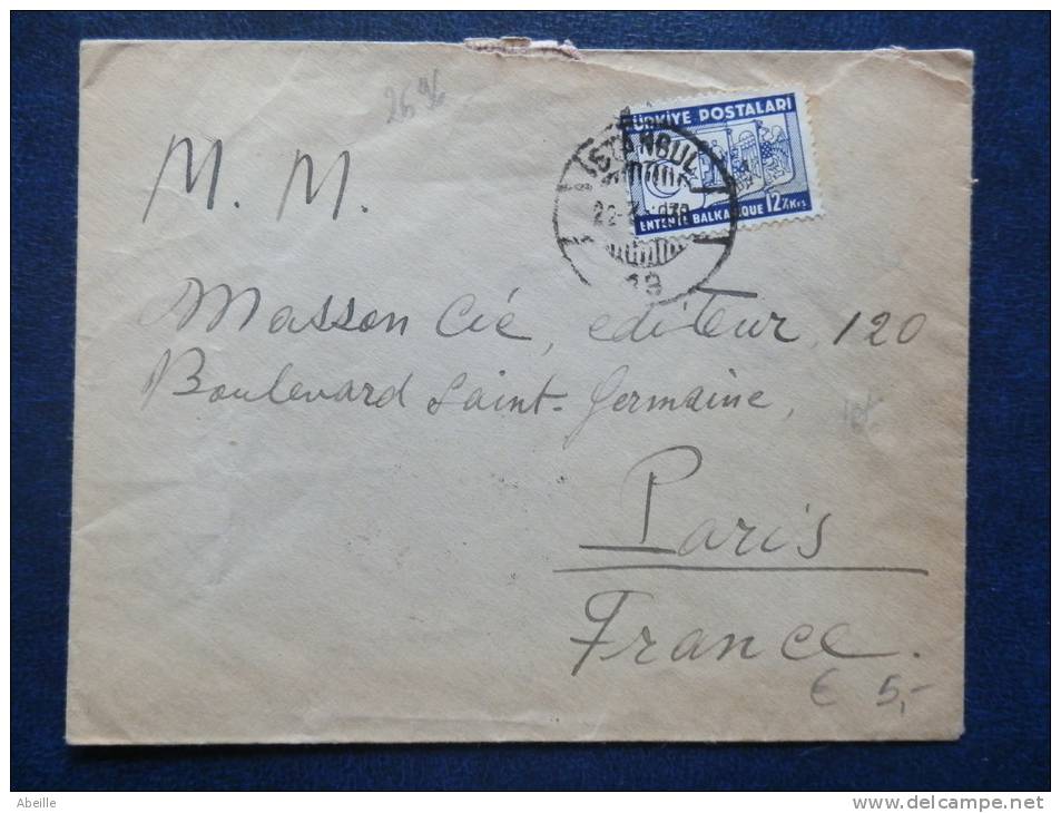 A2696    LETTRE POUR PARIS 1938 - Lettres & Documents