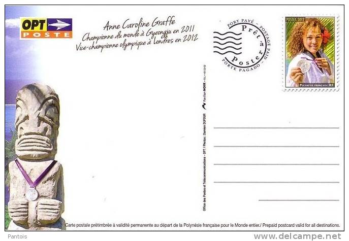 Polynésie 2012 Entier Postal PAP Caroline Graffe - Prêt-à-poster