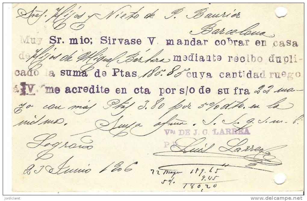 E.P    COMERCIAL LOGROÑO ESCANER - 1850-1931