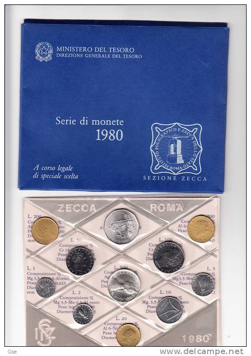 ITALIA 1980 - Serie  Completa 10 Monete In Confezione Originale IPZS - Mint Sets & Proof Sets