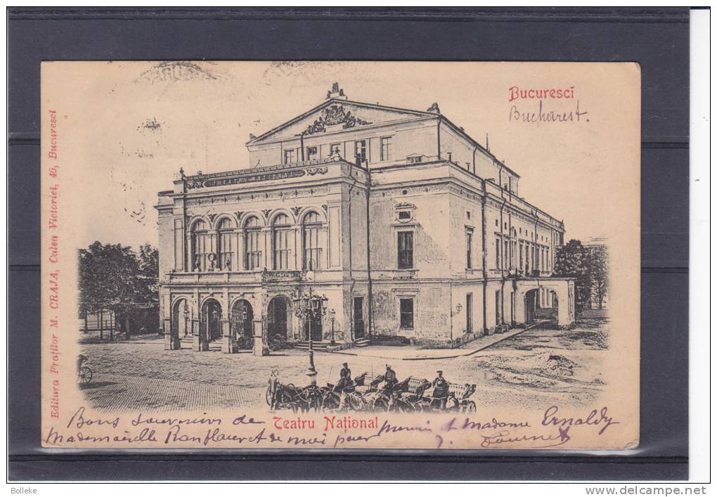 Roumanie - Carte Postale De 1906 - Théâtre National - Expédié Vers La France - Briefe U. Dokumente