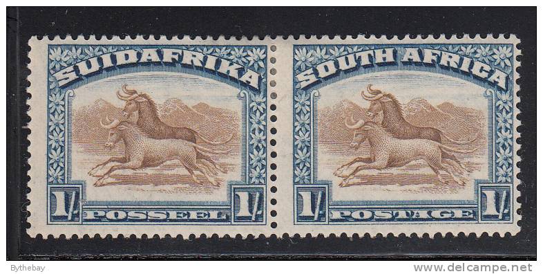 South Africa MH Scott #29 1sh Gnu Horizontal Pair - Ungebraucht