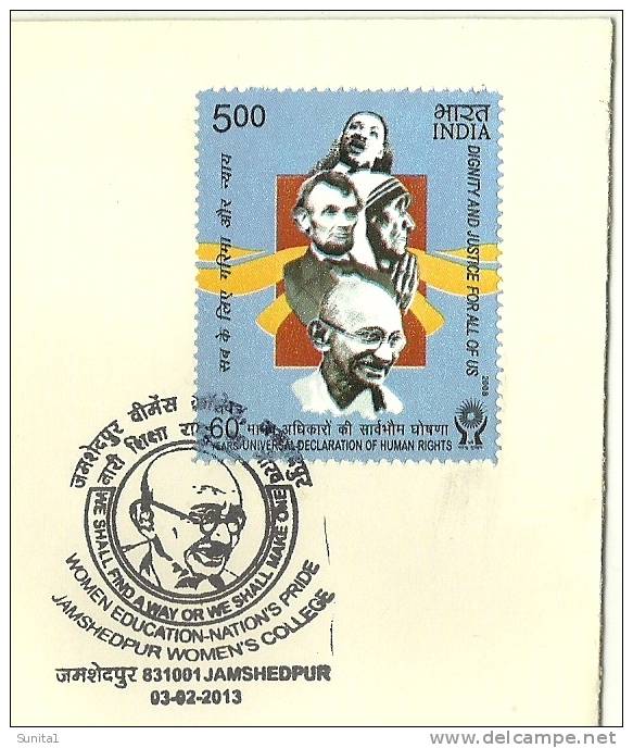 Mahatma Gandhi,college,women,pict Orial Postmark,ghandy,Mother Teresa,Martin Luther King, Abraham Lincon,india - Mahatma Gandhi