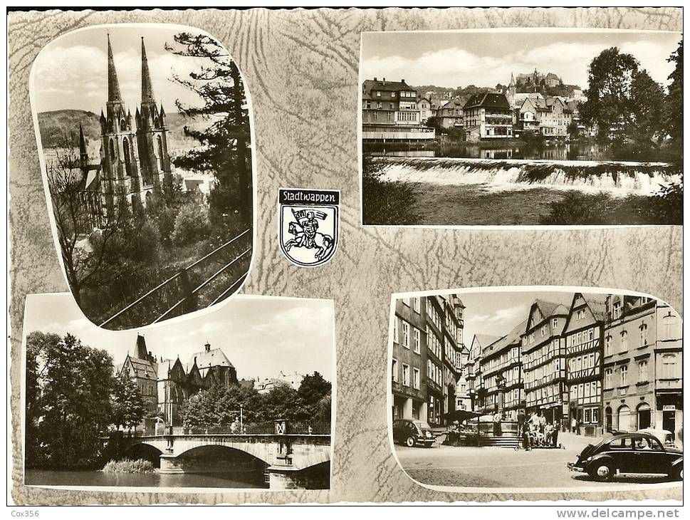 CPSM ALLEMAGNE STADTWAPPEN MARBURG LAHN  Multivue Automobile VW Cox - Marburg