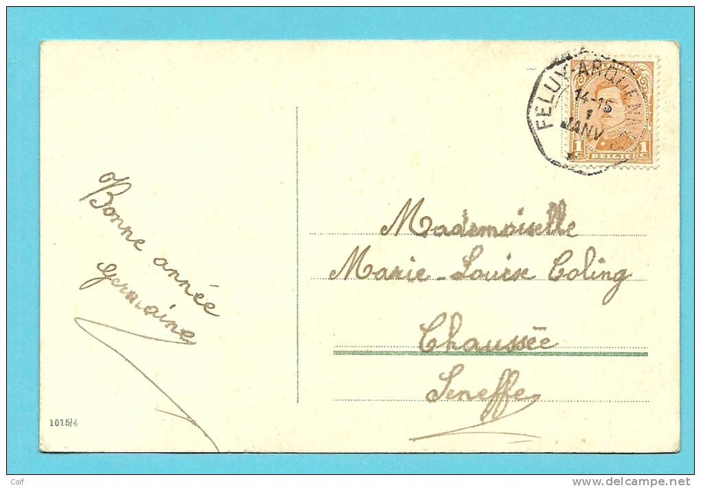 135 Op Kaart Met Telegraafstempel FELUY-ARQUENNES Als Noodstempel Gebruikt !! - Noodstempels (1919)