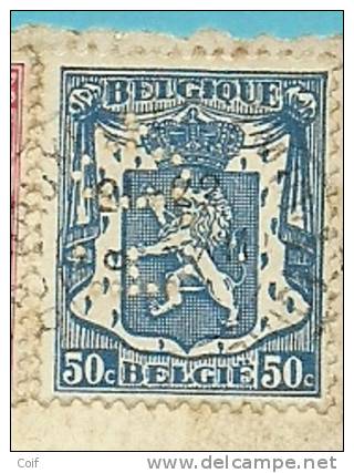 423+426 Op Kaart  Met Firmaperforatie (perfin) ,????? - 1934-51